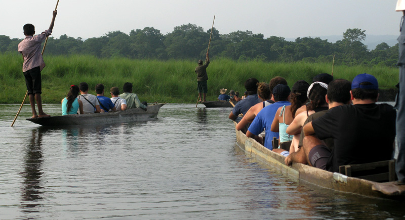 Canoe ride in Chitwan